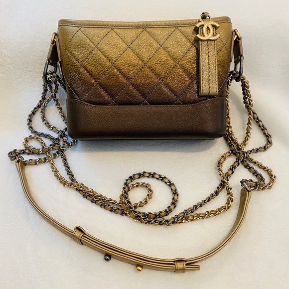 💓Sold💓Chanel Small Gabrielle Gold Ombré - Picture 3 of 16